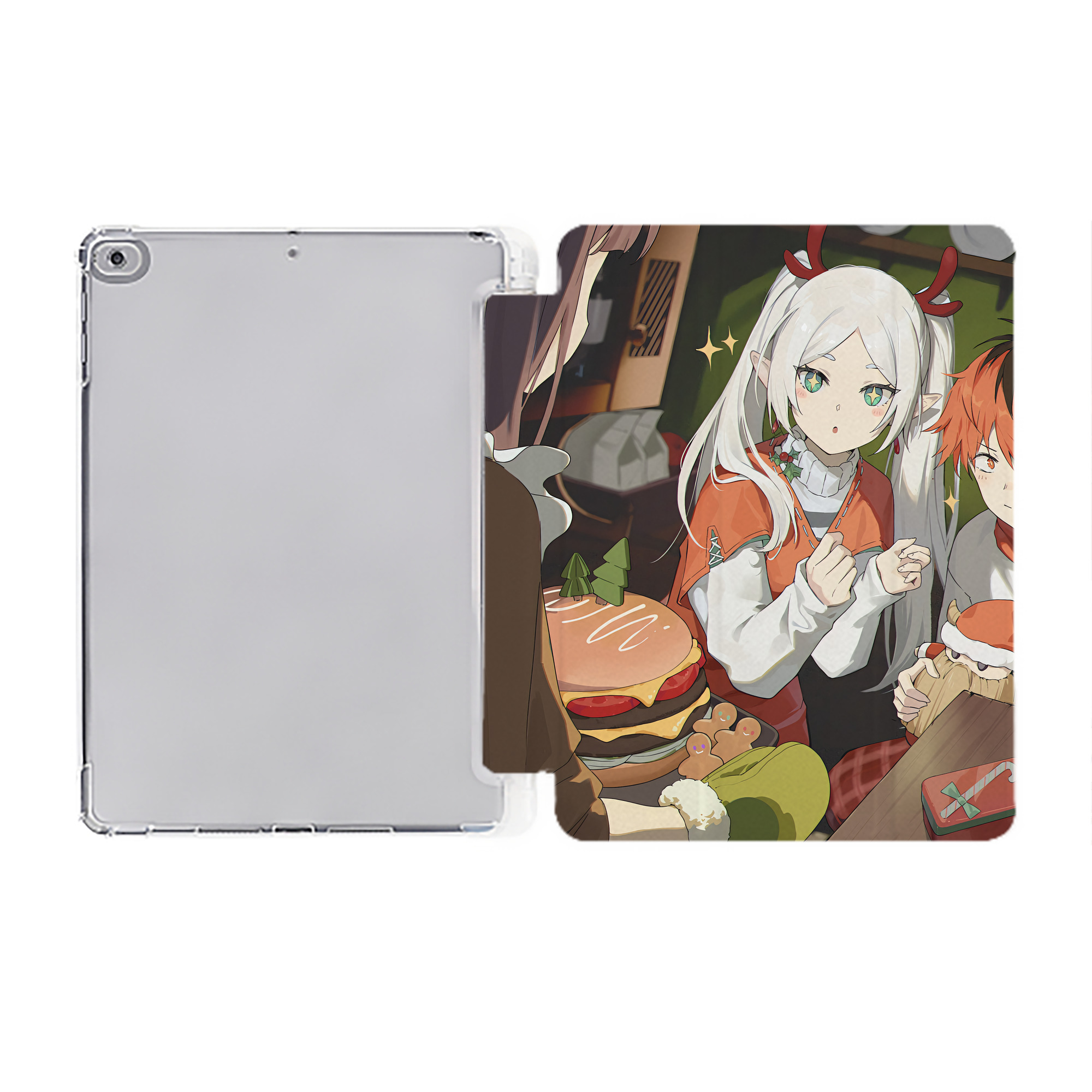 （画像用） 葬送のフリーレン Frieren IPad ケース ペン収納付き 三つ折りスタンド PUレザー×シリコン 対応機種9.5/10.5/10.9インチ